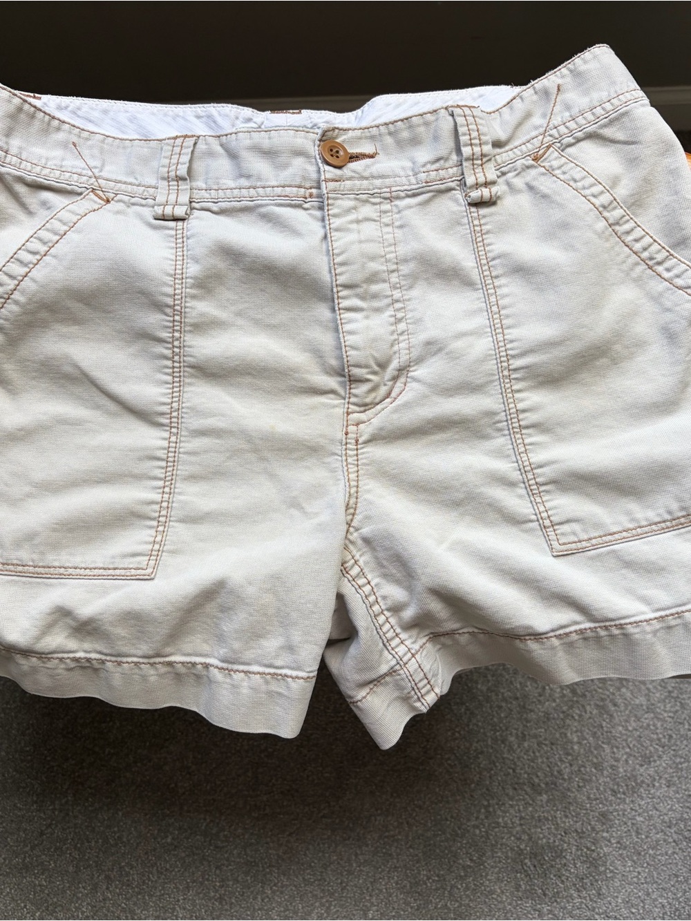 Polo by Ralph Lauren Cream Utility Bermuda Shorts with Front Patch Pockets